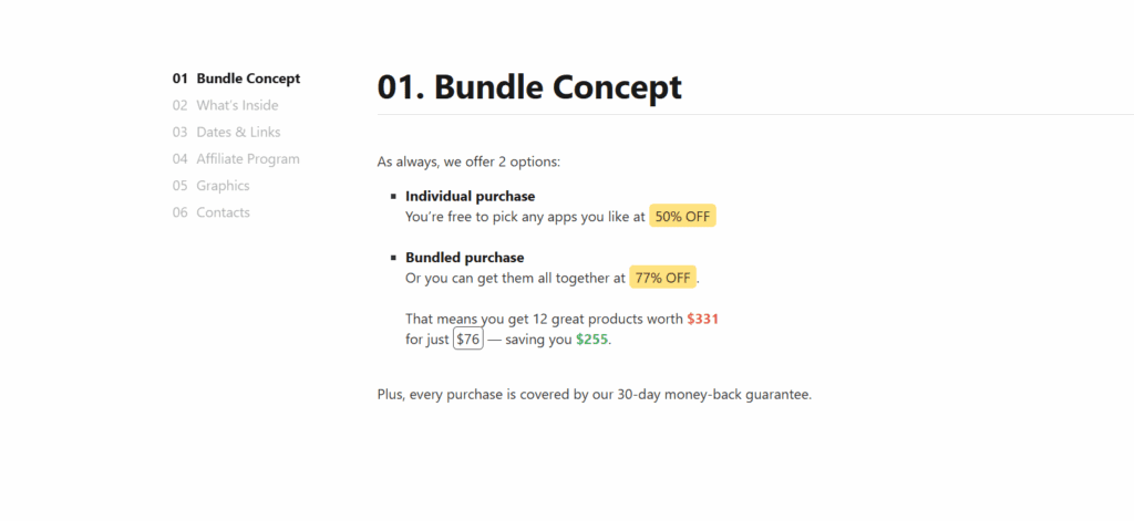 Graphic showcasing a bundle offer with options for individual or bundled purchases, highlighting discounts on 12 products worth $331.