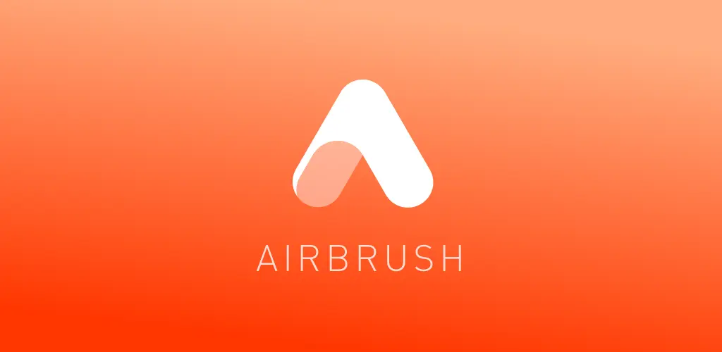 Logo of AirBrush, featuring a stylized white letter "A" on a gradient orange background, with the name "AIRBRUSH" below.