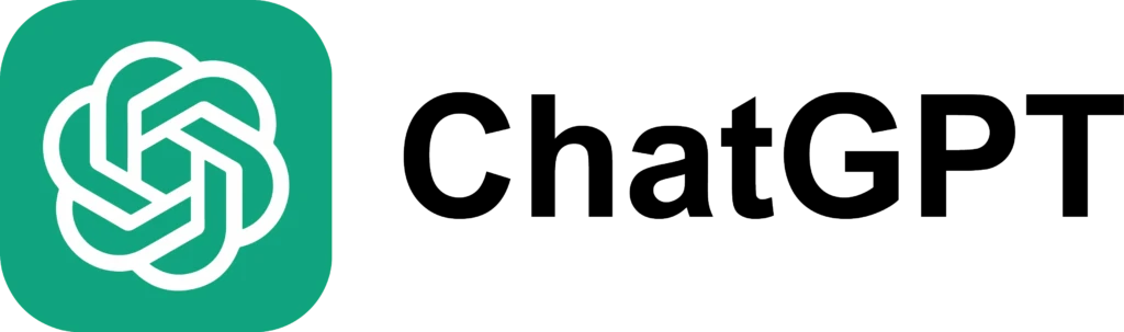 The ChatGPT app icon, a white interlocking hexagon design on a green rounded square background, displayed against a solid black backdrop, highlighting its clean, recognizable branding for iOS or Android users.