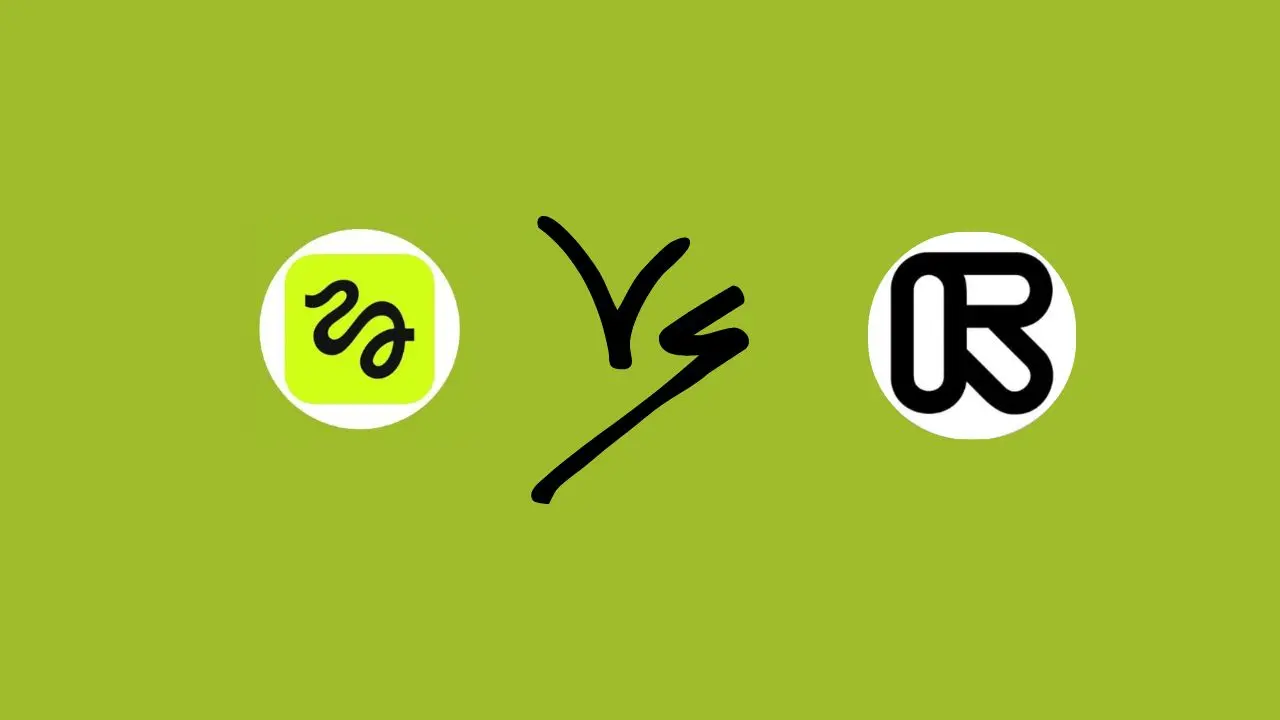Two logos are depicted on a green background with a "vs" in between. The left logo features a stylized "sb" in black on a lime circle, and the right logo shows a black "LR" on a white circle. The image conveys a sense of comparison or competition.